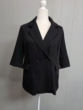 Dazy Black 3/4 Sleeve Blazer Size S